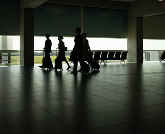 Airport crew silhouette