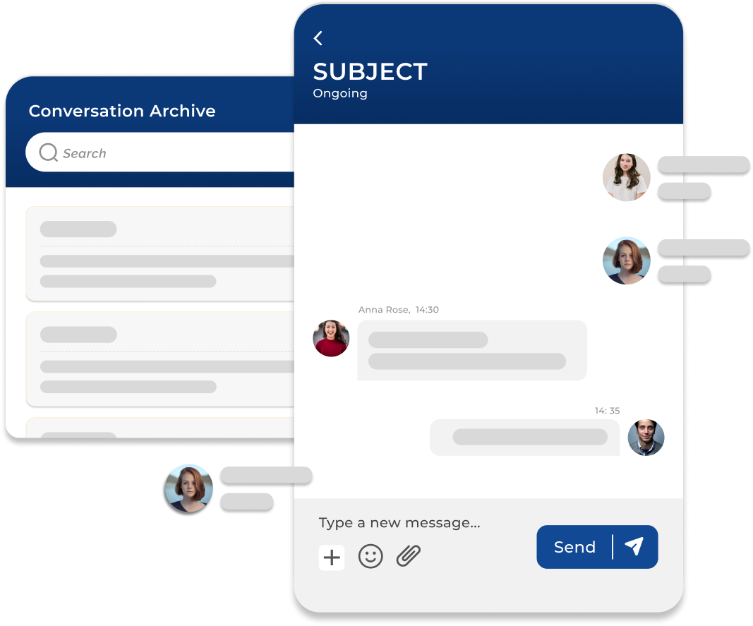 Crew communication app interface